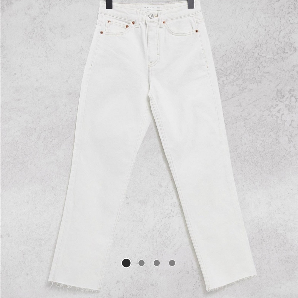 Topshop straight leg jean in off white
